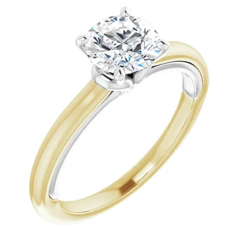 18K TWO TONE 1CT OVAL BRILLIANT LAB DIAMOND ENGAGEMENT RING