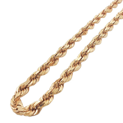 14K 3mm Yellow Gold Solid Rope