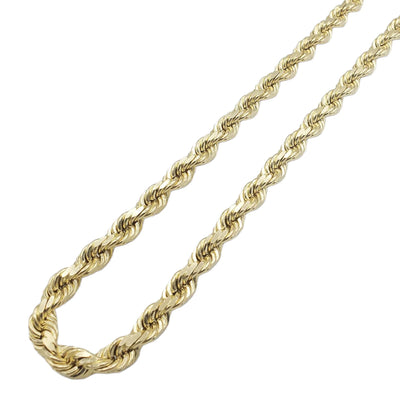 14K 4mm Solid Rope Chain