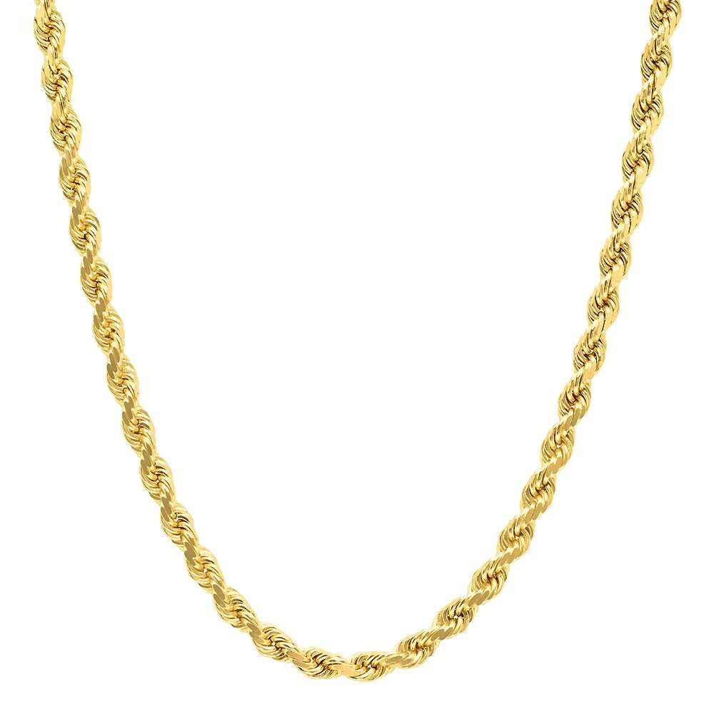 10K 4mm Solid Rope Chain