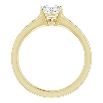 1CT OVAL LAB DIAMOND TAPERED ENGAGEMENT RING