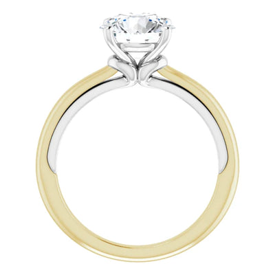 18K TWO TONE 2CT ROUND BRILLIANT LAB DIAMOND SOLITAIRE ENGAGEMENT RING