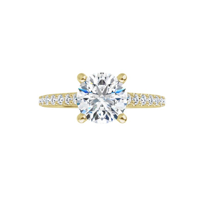 14K TWO TONE INFINITY 1CT ROUND BRILLIANT LAB DIAMOND ACCENTED ENGAGEMENT RING