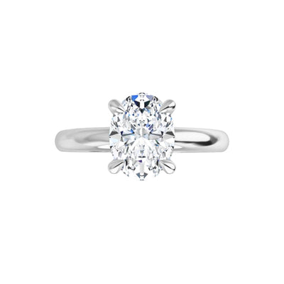 1CT OVAL LAB DIAMOND SOLITAIRE ENGAGEMENT RING